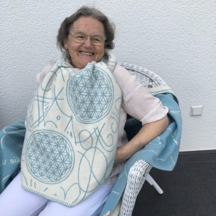 Biologisch katoenen sjaal turquois / naturel