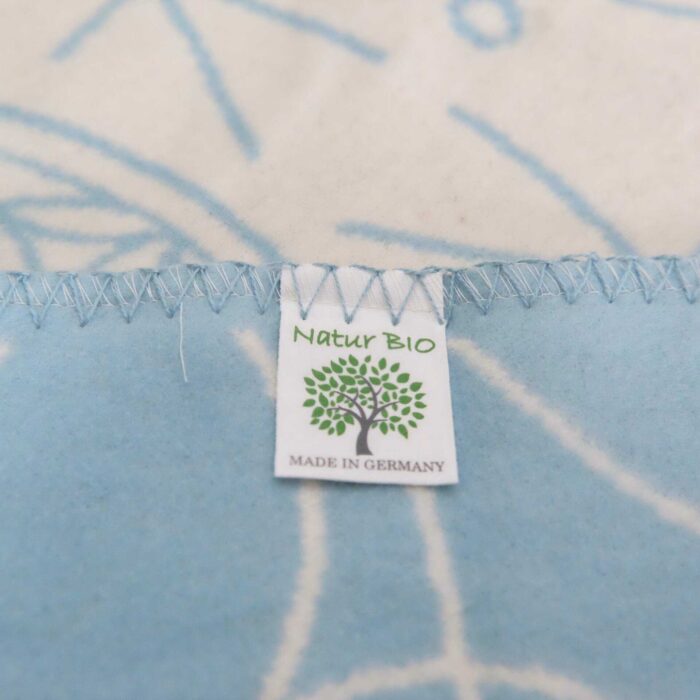 Biologisch katoenen sjaal turquois / naturel - Afbeelding 4
