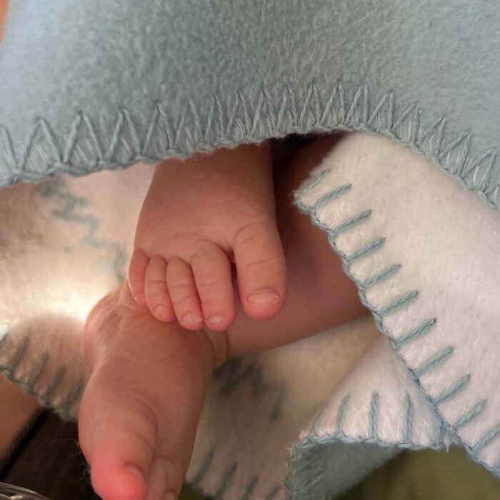 Biologisch katoenen babydeken, helder/turkoois - Afbeelding 3