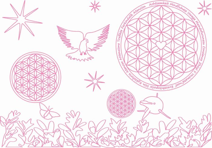 Biologisch katoenen deken Mindfulness, wit/roze - Afbeelding 2