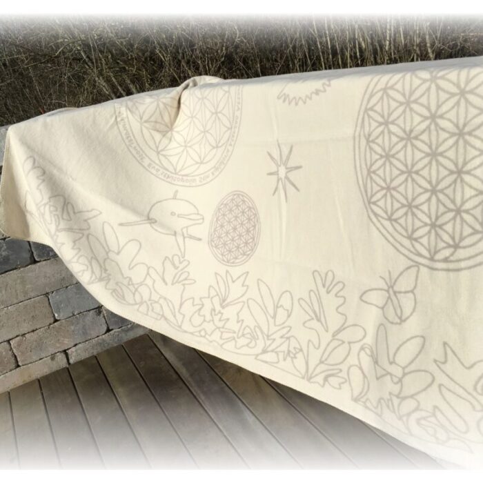Biologisch katoenen deken Mindfulness, naturel/quartz