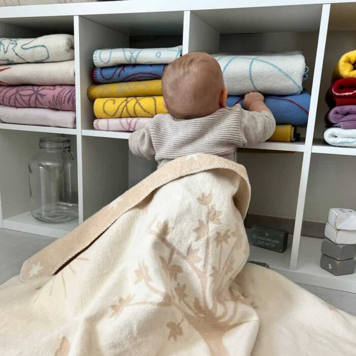 Biologisch katoenen babydeken, natuur/kaneel