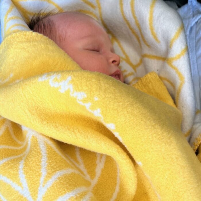 Biologisch katoenen babydeken, geel
