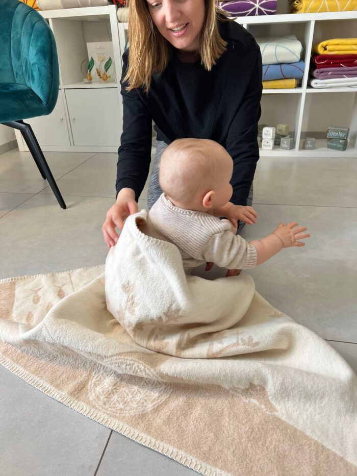 Biologisch katoenen babydeken, natuur/kaneel - Afbeelding 3